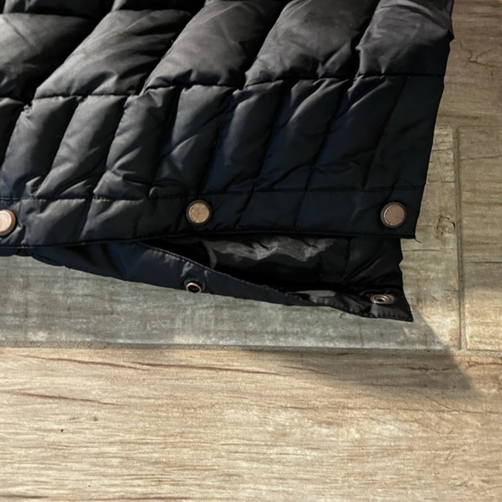 ANDREW MARC Long‎ Black Puffer Coat High Neck Button Vent Pockets - Picture 3 of 11